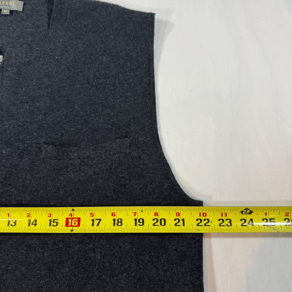 N. Peal Cashmere & Silk Full Zip Knitted Charcoal Waistcoat Size XL Quiet Luxury - Picture 4 of 7